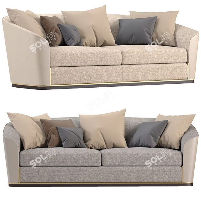 Modern Aster Draper Sofa Set 3D model image 1