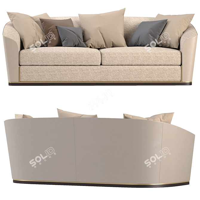 Modern Aster Draper Sofa Set 3D model image 2