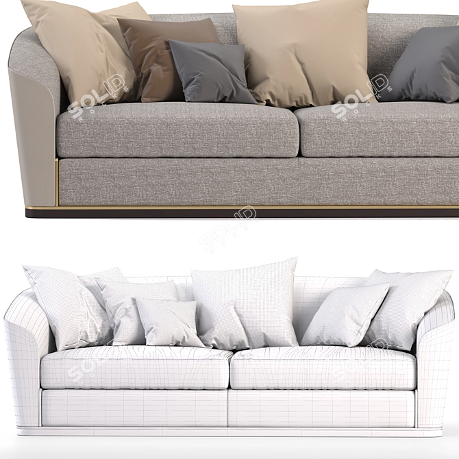 Modern Aster Draper Sofa Set 3D model image 3