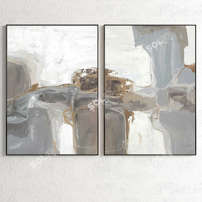 Dual Frame: Plaster Wood Metal 3D model image 2