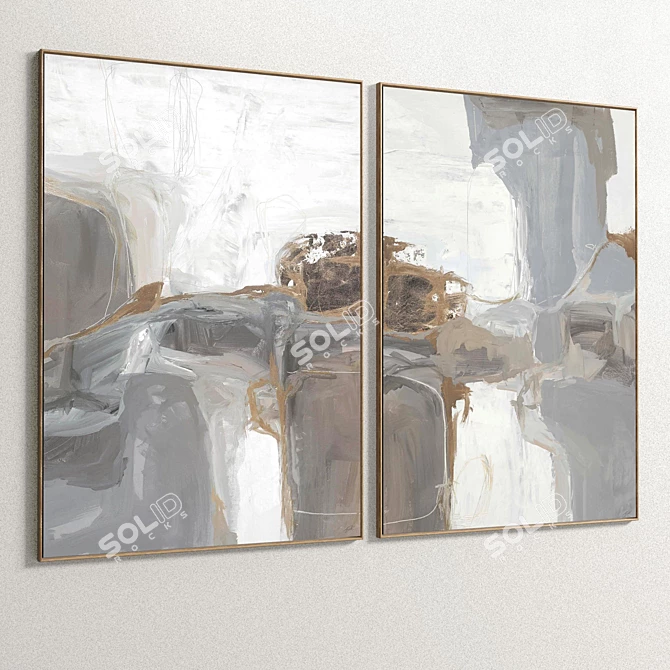 Dual Frame: Plaster Wood Metal 3D model image 4