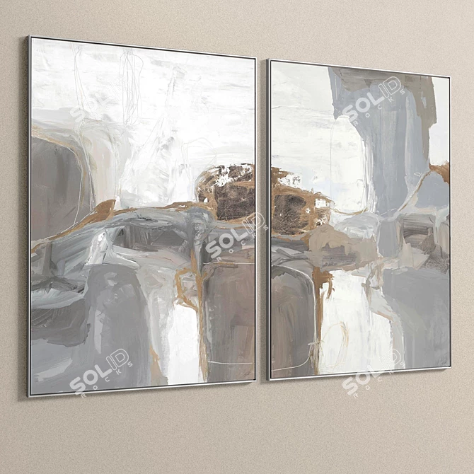 Dual Frame: Plaster Wood Metal 3D model image 5