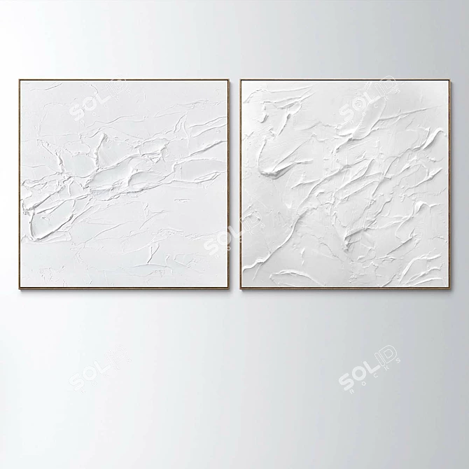 Abstract Plaster Square Photo Frames 3D model image 3