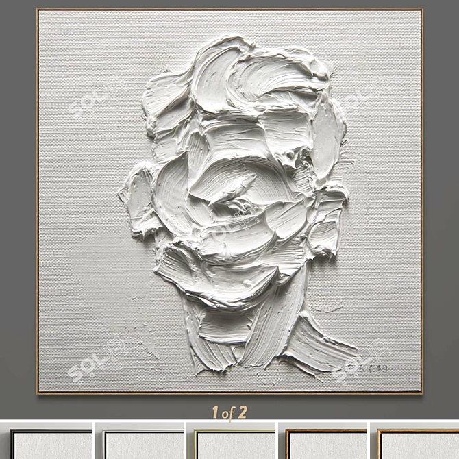 Dual Square Plaster Frames Set 3D model image 1