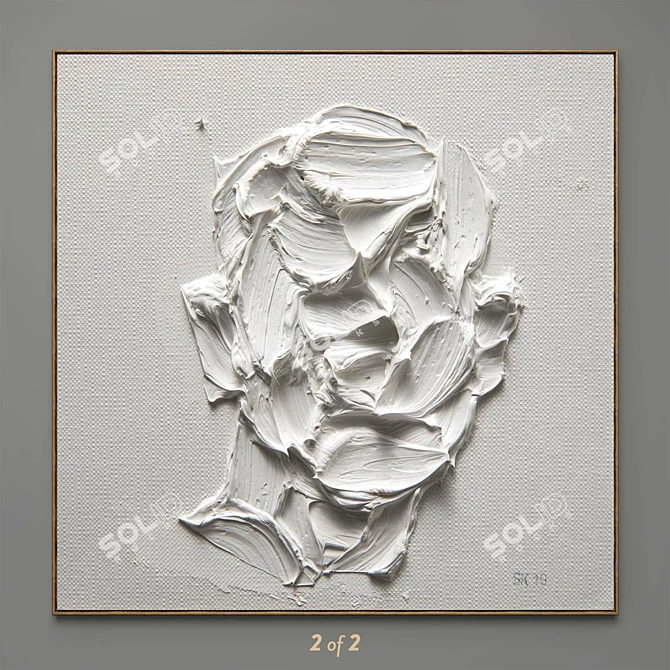 Dual Square Plaster Frames Set 3D model image 2