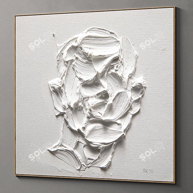 Dual Square Plaster Frames Set 3D model image 6