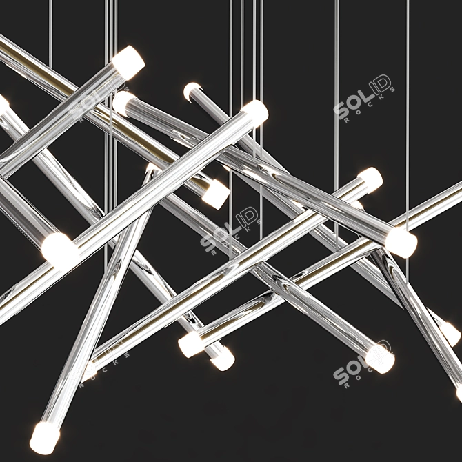 Modern LED Chandelier Metal Glass 3D model image 3