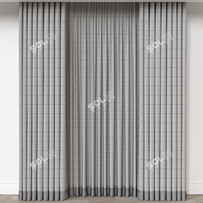 Modern Curtain 3D Model Set 3D model image 3