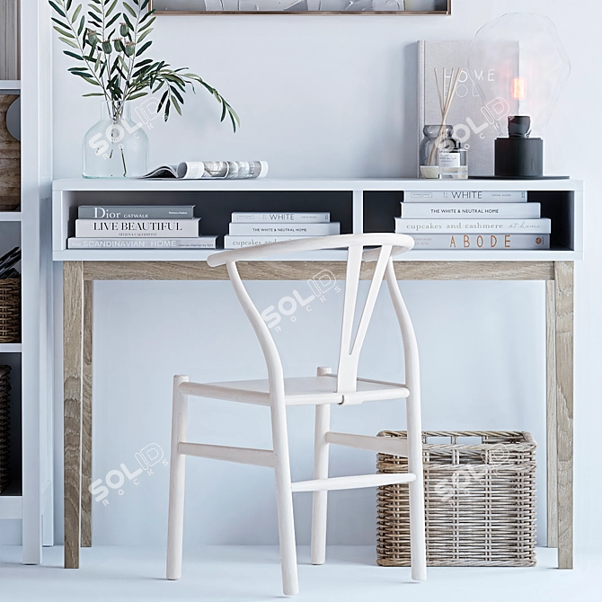 Scandi Style Home Office Set 3D model image 4