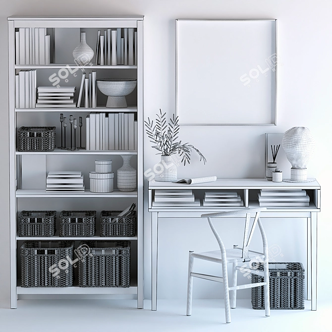 Scandi Style Home Office Set 3D model image 6