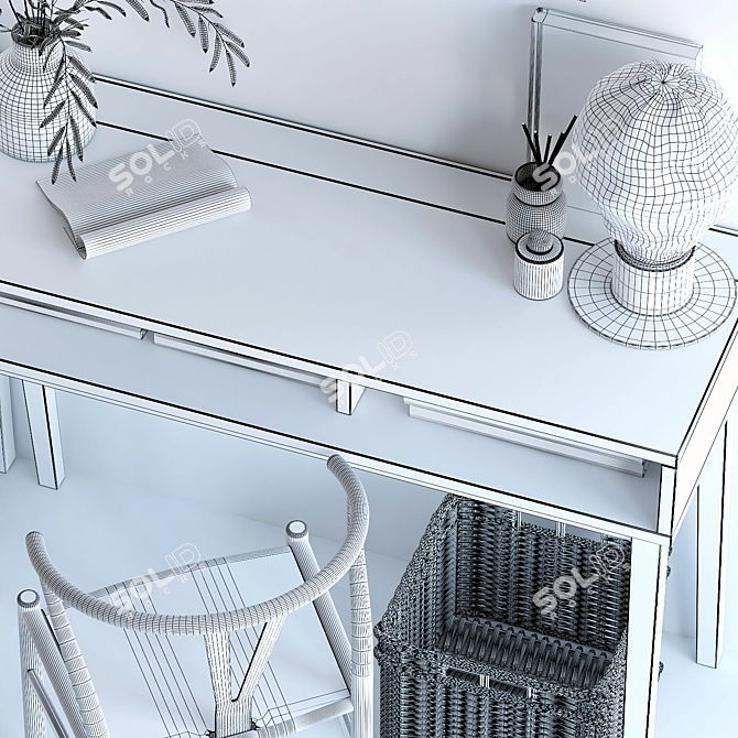 Scandi Style Home Office Set 3D model image 7