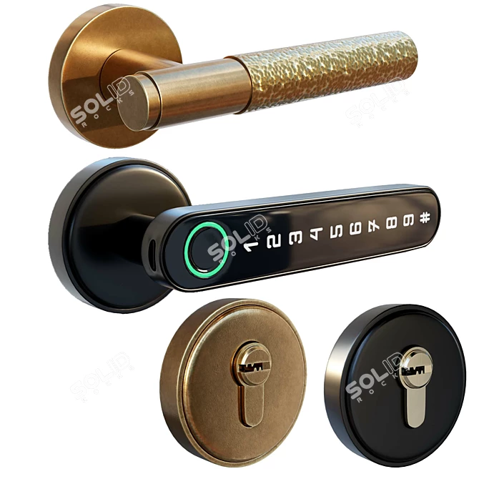 Premium Door Hardware Collection 3D model image 2