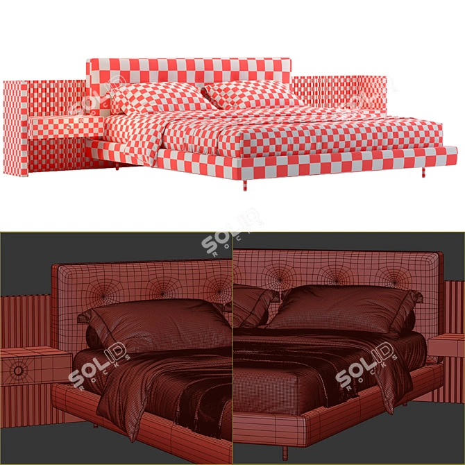 Modern Minotti Brasilia Bed Model 3D model image 5