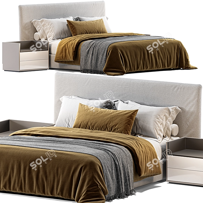 Modern Poliform Bruce Bed 3D Model 3D model image 1