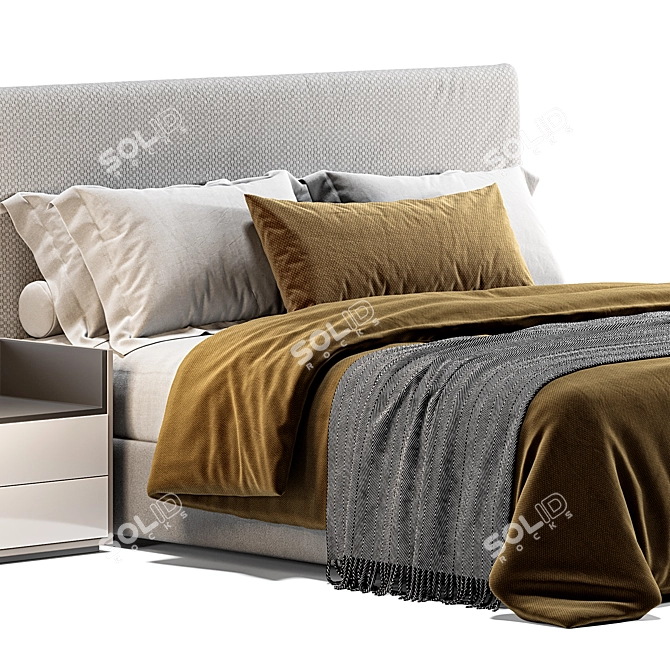 Modern Poliform Bruce Bed 3D Model 3D model image 2