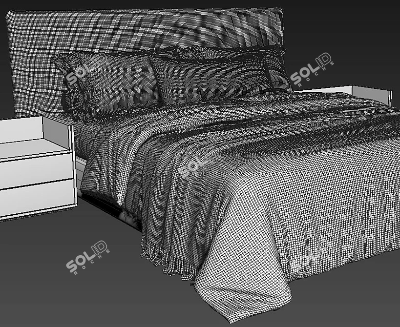 Modern Poliform Bruce Bed 3D Model 3D model image 4