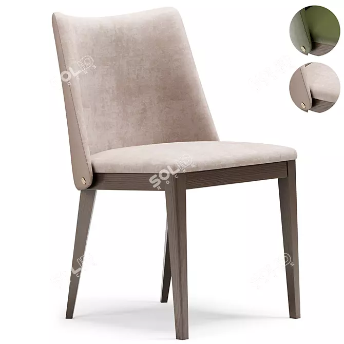 Elegant LOUISE Chair: Contemporary Design 3D model image 1