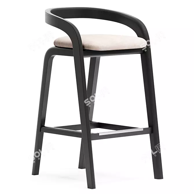 Sleek Passoni GENEA Bar Stool 3D model image 2