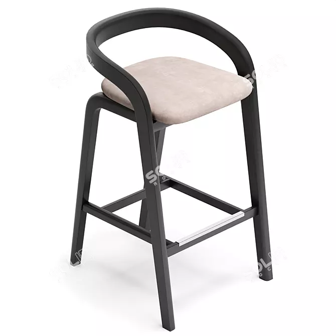 Sleek Passoni GENEA Bar Stool 3D model image 4