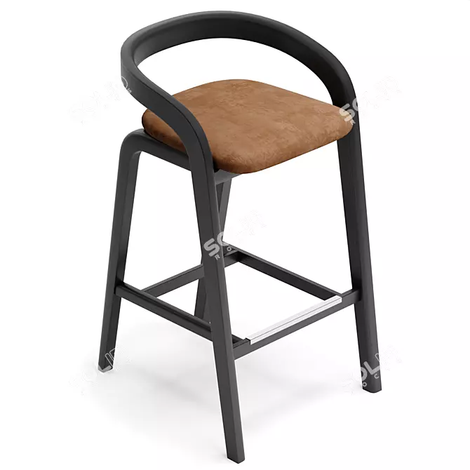 Sleek Passoni GENEA Bar Stool 3D model image 5