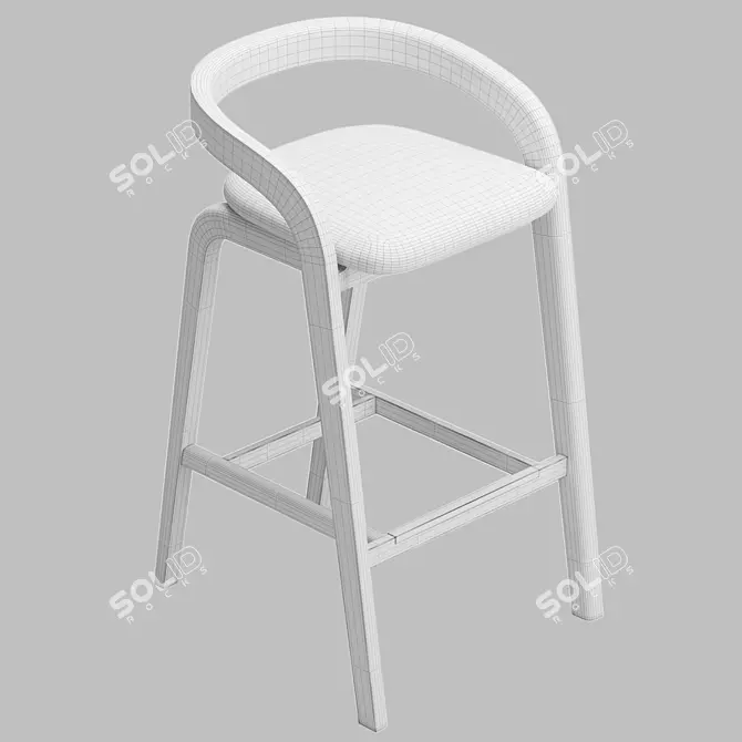 Sleek Passoni GENEA Bar Stool 3D model image 6