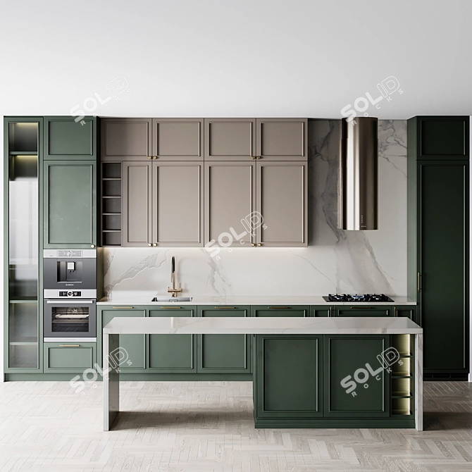 Adjustable Kitchen Neoclassic135 3D model image 1