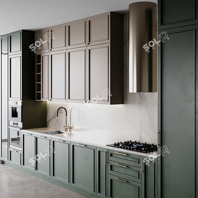 Adjustable Kitchen Neoclassic135 3D model image 2