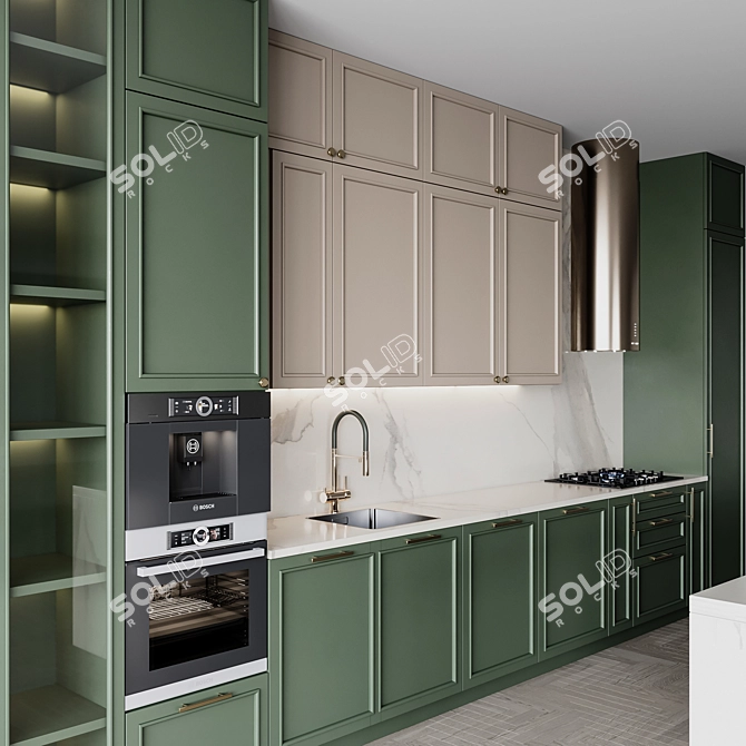 Adjustable Kitchen Neoclassic135 3D model image 3