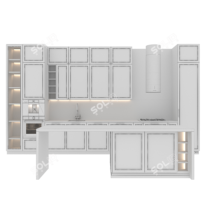 Adjustable Kitchen Neoclassic135 3D model image 7