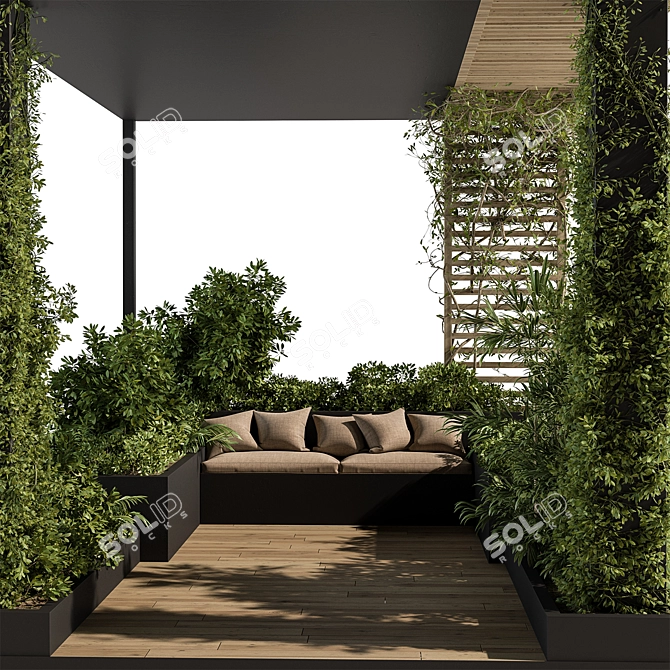 Pergola Roof Garden Furniture Landscape 3D model image 3