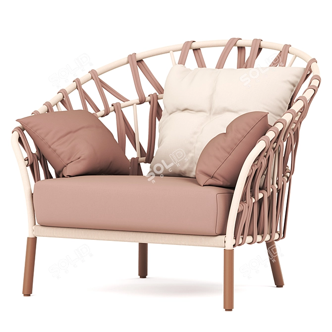 Modern Fabric Garden Armchair Design 3D model image 7