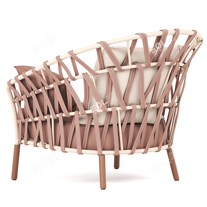 Modern Fabric Garden Armchair Design 3D model image 8