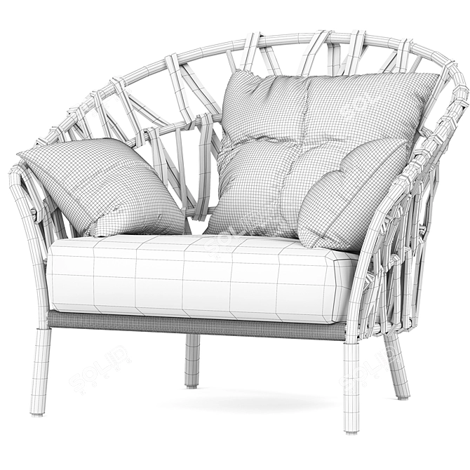 Modern Fabric Garden Armchair Design 3D model image 10