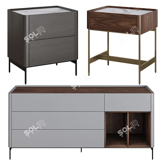  Si-Lounge Iris: Stylish Bedroom Set 3D model image 1