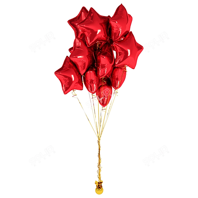 Sparkling Foil Star 03 Pendant 3D model image 1