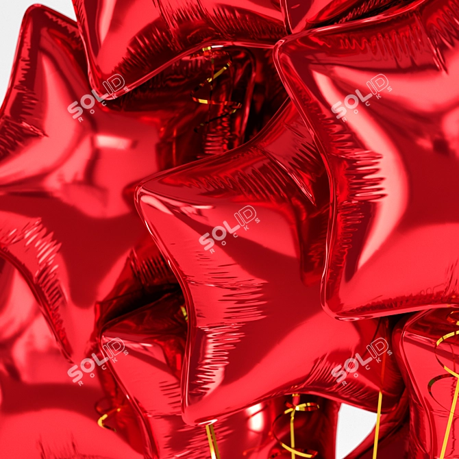 Sparkling Foil Star 03 Pendant 3D model image 5