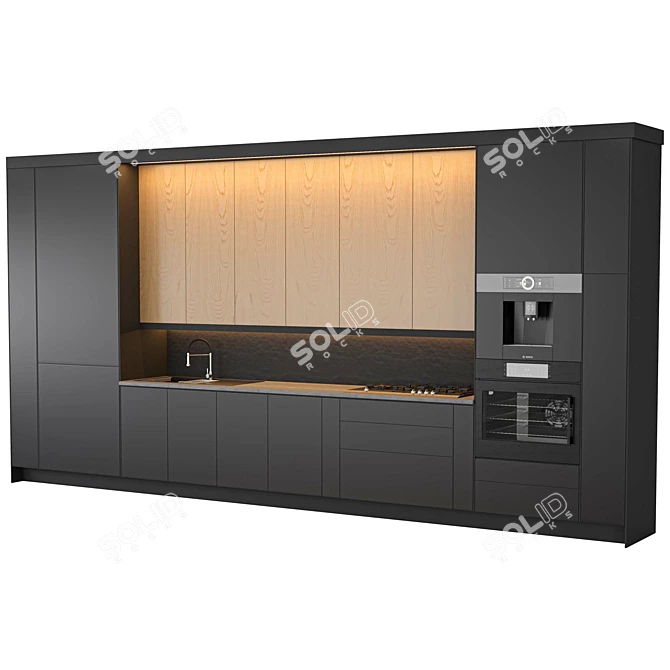 Modern Kitchen Set 2016 3D model image 2