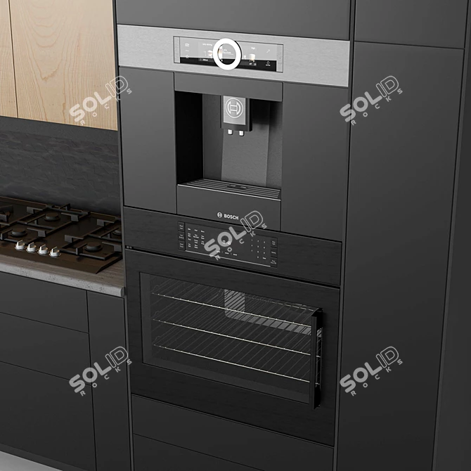 Modern Kitchen Set 2016 3D model image 4