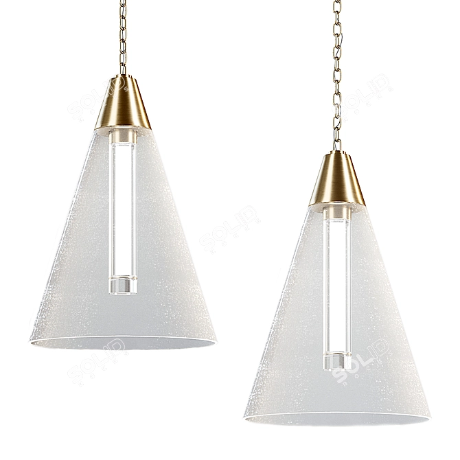 Modern Glass Pendant Light Model 3D model image 1