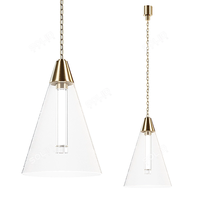 Modern Glass Pendant Light Model 3D model image 2