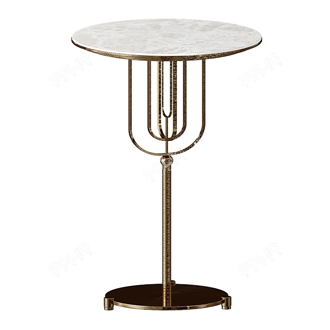 Elegant Marble Gold Coffee Table 3D model image 1