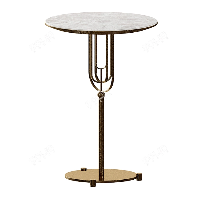 Elegant Marble Gold Coffee Table 3D model image 2