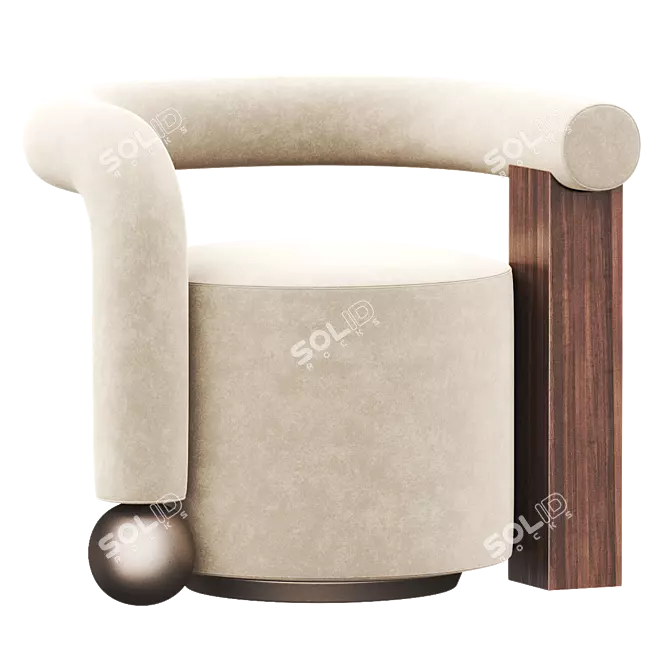 Sleek GALATEA Armchair Design 3D model image 1