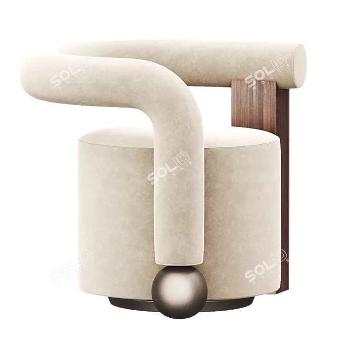 Sleek GALATEA Armchair Design 3D model image 2