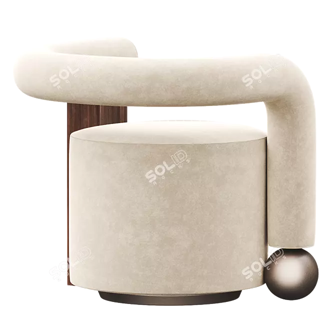 Sleek GALATEA Armchair Design 3D model image 3