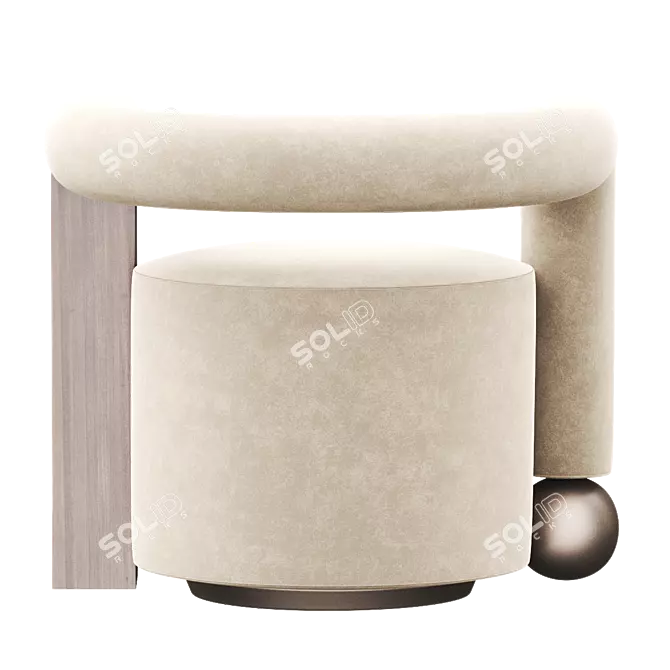 Sleek GALATEA Armchair Design 3D model image 4