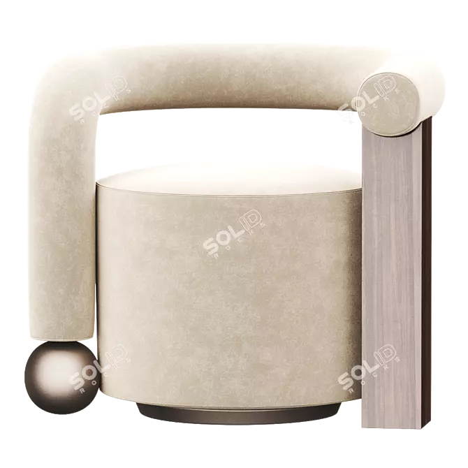 Sleek GALATEA Armchair Design 3D model image 5