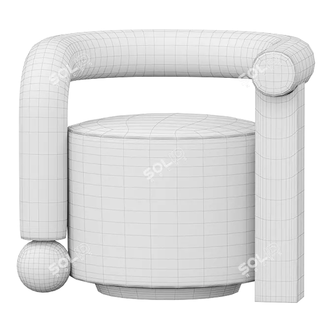 Sleek GALATEA Armchair Design 3D model image 6