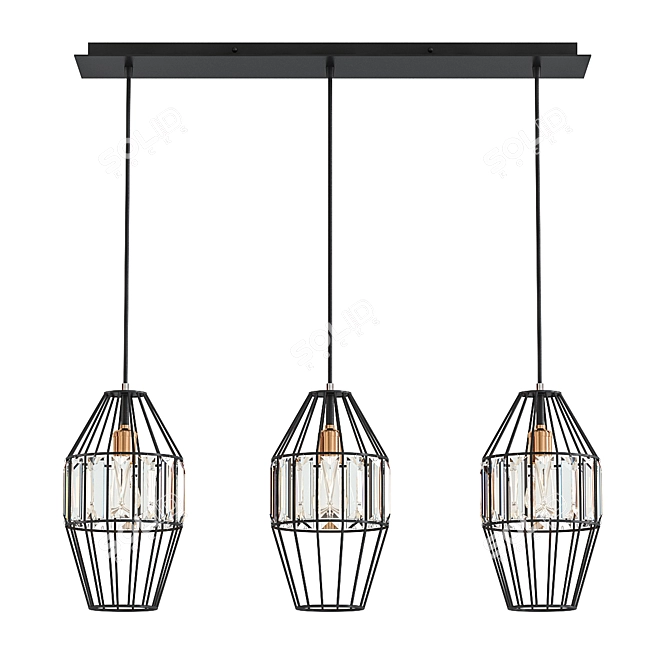 Yardley Crystal Pendant Light 3D model image 1