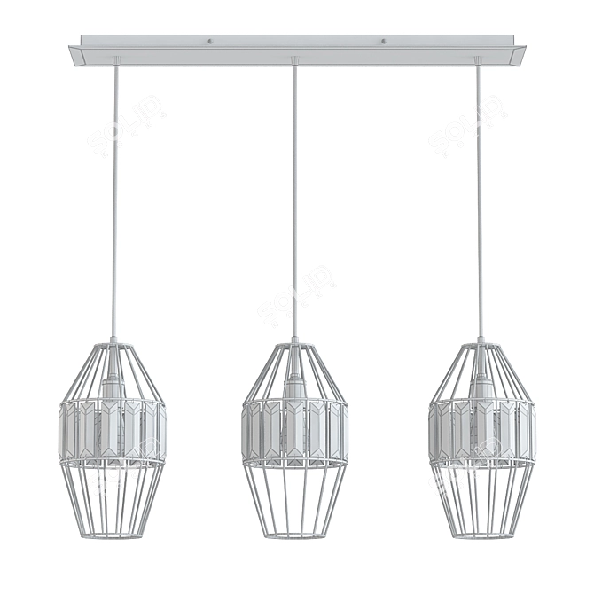 Yardley Crystal Pendant Light 3D model image 2